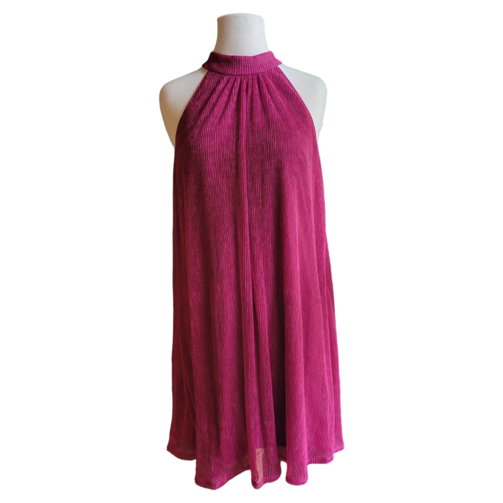 NINE WEST NEW Women's Berry Mini Dress Mock Neck Swing Size Medium